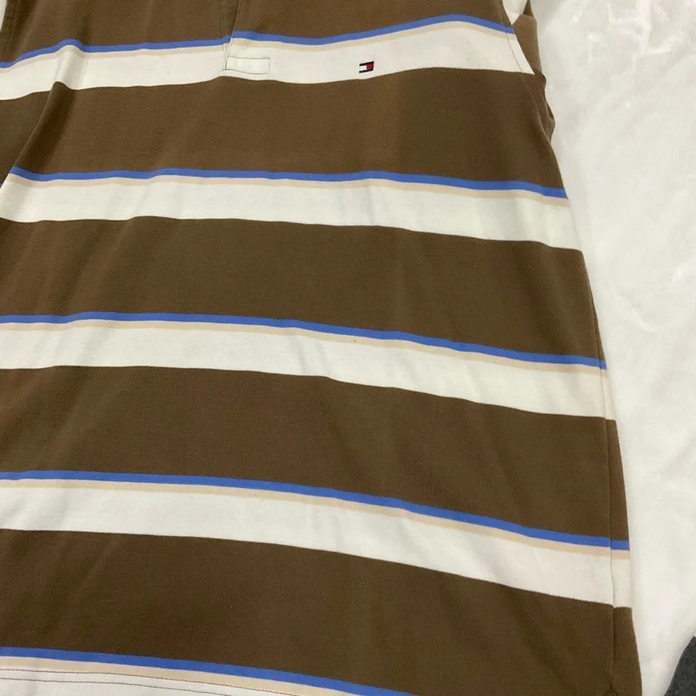 Tommy Hilfiger Striped Polo Shirts - Brown and Gray